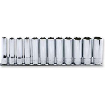 "Ko-Ken 10 dlg. 1/2" lange doppen op rail 3/8-15/16""