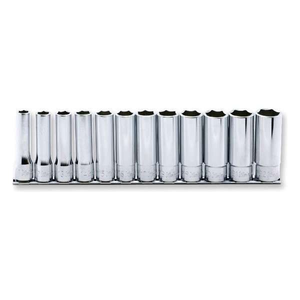 "Ko-Ken 10 dlg. 1/2" lange doppen op rail 3/8-15/16"" "Ko-Ken 10 dlg. 1/2" lange doppen op rail 3/8-15/16""