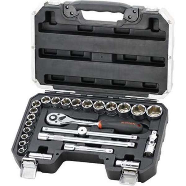 Fixman professionele 25 delige doppenset 1/2 " in trendy koffer B4025 Fixman professionele 25 delige doppenset 1/2 " in trendy koffer B4025