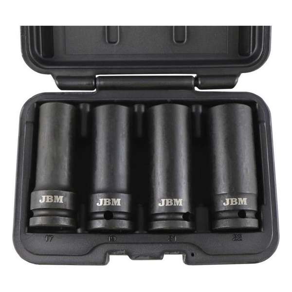 JBM Tools | Set van vandaalbestendige slag-koppen, 4-delig JBM Tools | Set van vandaalbestendige slag-koppen, 4-delig