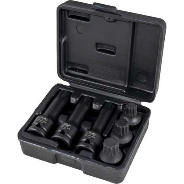 JBM Tools | Slag xzn dop 1/2" + set van bits. 6-delig JBM Tools | Slag xzn dop 1/2" + set van bits. 6-delig