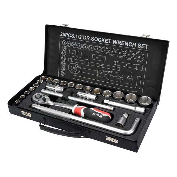 YATO Ratelsleutel set 1/2 en accessoires - 25 stuks YATO Ratelsleutel set 1/2 en accessoires - 25 stuks