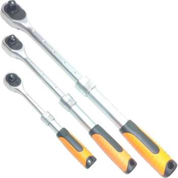 Telescopische Ratel set Chroom Vanadium 1/4" 3/8" 1/2″  fijngetand 72 tanden HQ uitschuifbaar