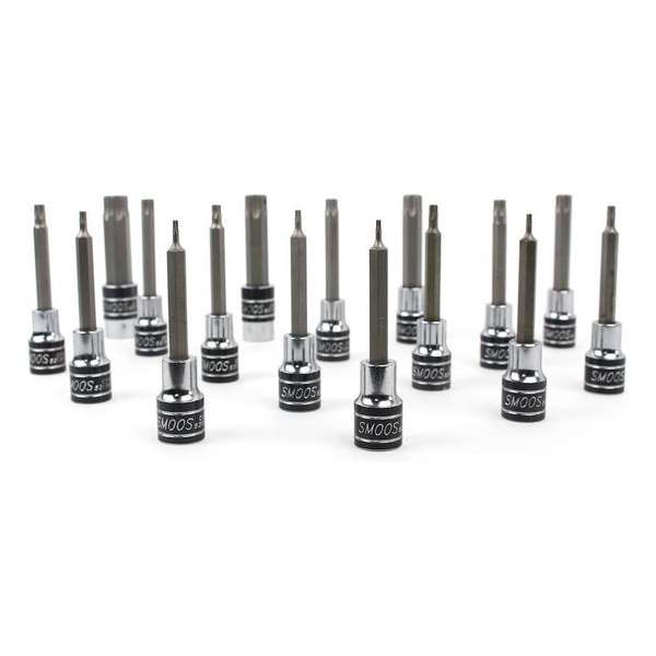 Smoos® 16-delige torx doppenset extra lang 1/2 opname Smoos® 16-delige torx doppenset extra lang 1/2 opname