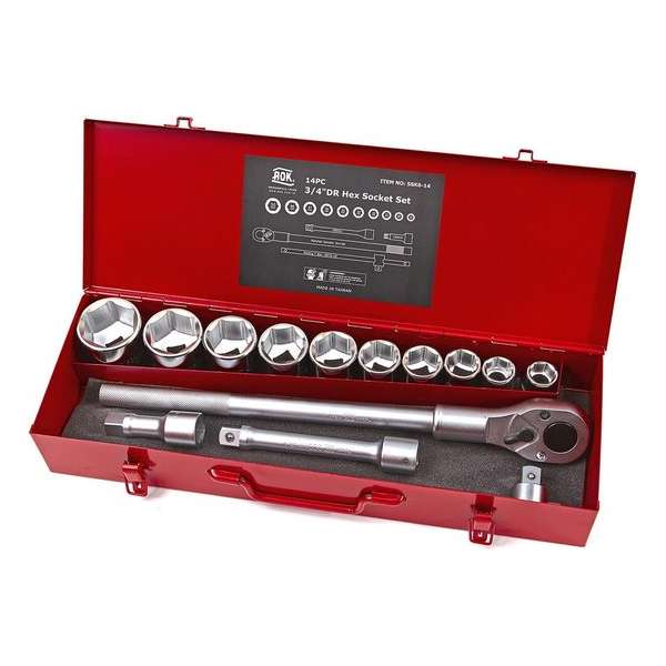 AOK 14 Delige 3/4'' Professionele Doppenset AOK 14 Delige 3/4'' Professionele Doppenset