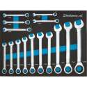 Datona® - Steek Ringratelset - 15-delig - in PRO softmodule - Metrisch - Chroom Vanadium Staal - Zilver