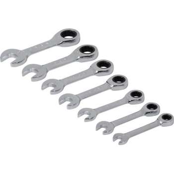 Silverline 7-delige korte steek-ringratelsleutel set 8 - 19 mm