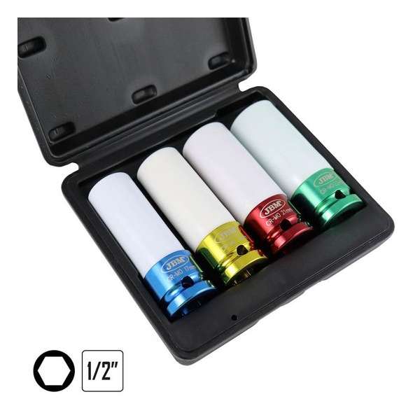 JBM Tools | 4-Delige doppenset | 17/19/21/22mm 1/2" JBM Tools | 4-Delige doppenset | 17/19/21/22mm 1/2"