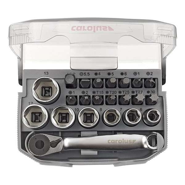Carolus - Gedore - Bitratel set 1/4 "met bit fix adapter compact - 23 delig Carolus - Gedore - Bitratel set 1/4 "met bit fix adapter compact - 23 delig