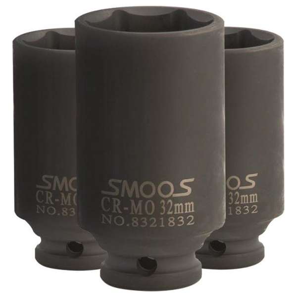 Smoos® Diepe krachtdop 26 mm 1/2 opname - 3 stuks Smoos® Diepe krachtdop 26 mm 1/2 opname - 3 stuks