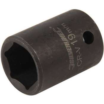 Silverline Metrische Zeskant-Krachtdop 1/2 Inch, Maat 19 mm.