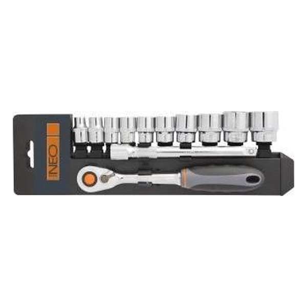 NEO doppenset 12 dlg, 3/8 aansluiting 6-22mm NEO doppenset 12 dlg, 3/8 aansluiting 6-22mm