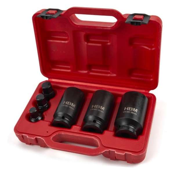 6 Delige Aandrijfas Doppenset, Montageset Met 1/2" Opname 6 Delige Aandrijfas Doppenset, Montageset Met 1/2" Opname