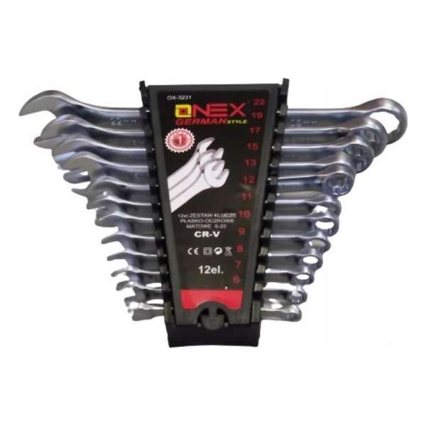 Onex 12-delige Ringsteeksleutelset- 6 mm t/m 22 mm Onex 12-delige Ringsteeksleutelset- 6 mm t/m 22 mm
