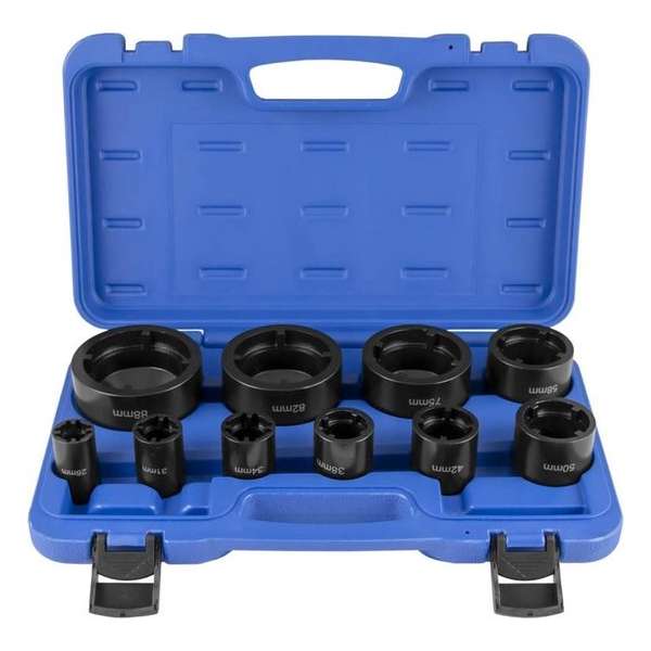 JBM Tools | Set van doppen met interne tanden voor kogellagers-moeren JBM Tools | Set van doppen met interne tanden voor kogellagers-moeren