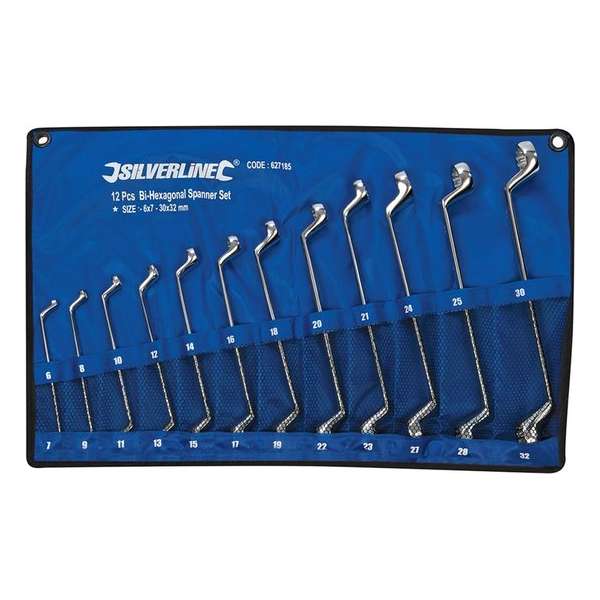 Silverline 12-delige offset ringsleutel set 6 - 32 mm Silverline 12-delige offset ringsleutel set 6 - 32 mm
