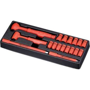 "3/8" Dopsleutelset, geïsoleerd, 18-delig 1000V PA3181T"