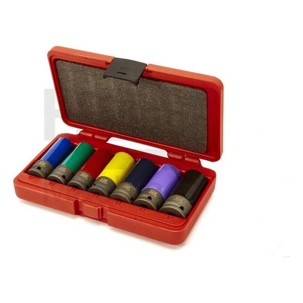 7 Delige Professionele 1/2" Lange Krachtdoppenset for pro's 7 Delige Professionele 1/2" Lange Krachtdoppenset for pro's