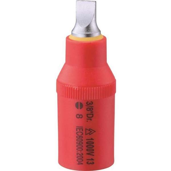 Huvema 3/8'' Platte dop/bit, geïsoleerd 1000V PA33308N Huvema 3/8'' Platte dop/bit, geïsoleerd 1000V PA33308N
