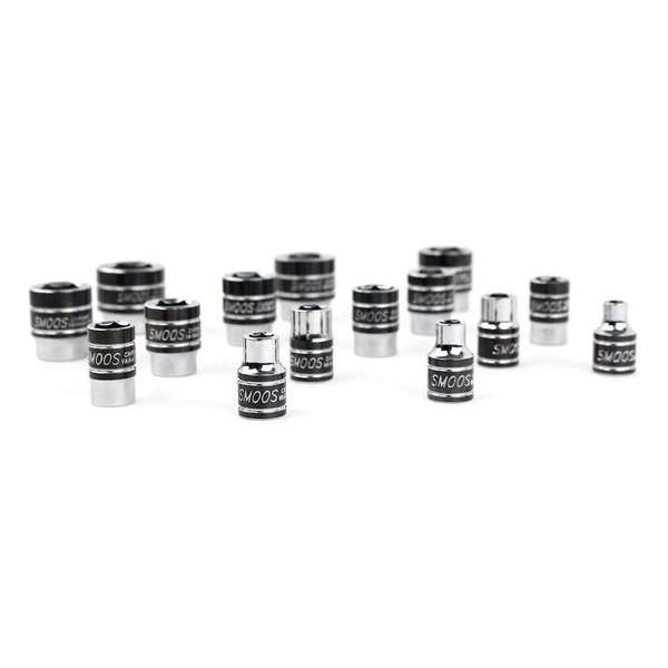 Smoos® 17-delige Engelse doppenset 6-kant met 3/8 opname Smoos® 17-delige Engelse doppenset 6-kant met 3/8 opname