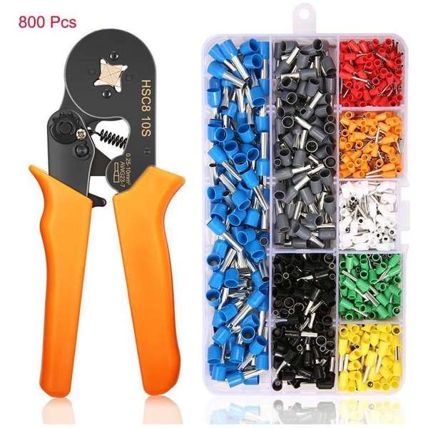 Kabel Draad Crimper Krimptang Tool Beentje Crimpers 800 Stuks Koper Geïsoleerde Koord Pin End Crimp Terminal Draad Connector Set Kabel Draad Crimper Krimptang Tool Beentje Crimpers 800 Stuks Koper Geïsoleerde Koord Pin End Crimp Terminal Draad Connector Set