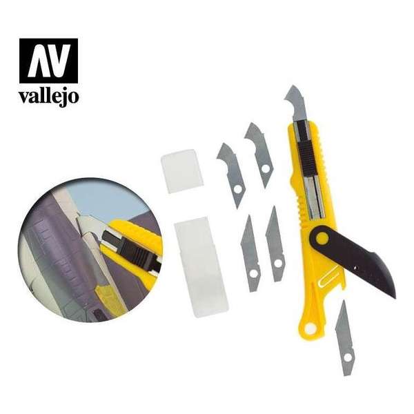 Vallejo T06012 Plastic Cutter Scriber Tool & 5 Spare Blades Gereedschap Vallejo T06012 Plastic Cutter Scriber Tool & 5 Spare Blades Gereedschap