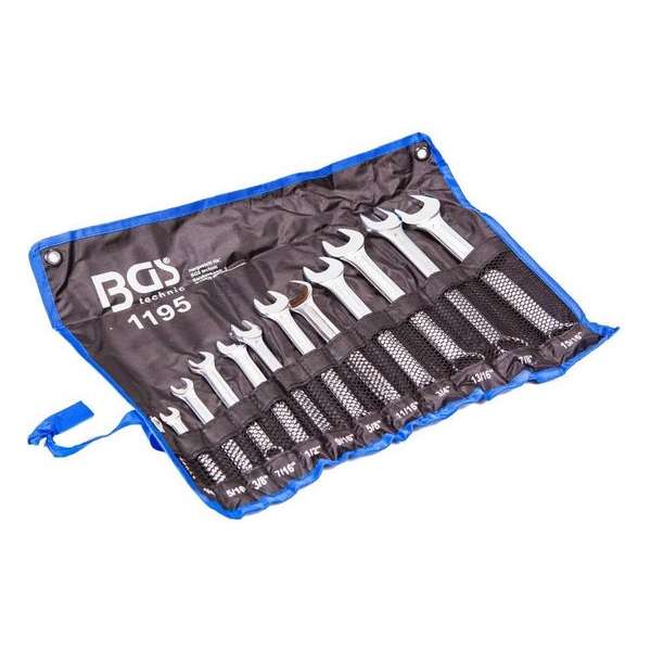 BGS - ring steeksleutelset - 12-delig in inches - Chroom Vanadium staal - gepolijste klauwen BGS - ring steeksleutelset - 12-delig in inches - Chroom Vanadium staal - gepolijste klauwen