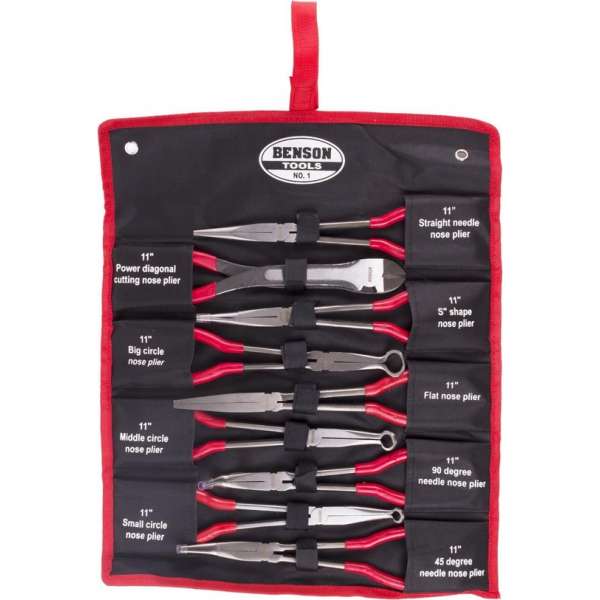 Benson Langneus Tang Set - met Opberg Etui - 9 Delig Benson Langneus Tang Set - met Opberg Etui - 9 Delig