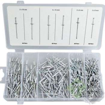 Popnagel set, 320 delig, 3x6, 3x8, 3x10, 3x15mm