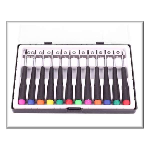12 stuks Torx-plat-kruis precisie schroevendraaiers 12 stuks Torx-plat-kruis precisie schroevendraaiers