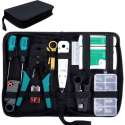 Netwerk gereedschapset tester reparatie krimptang set in etui 12 in 1