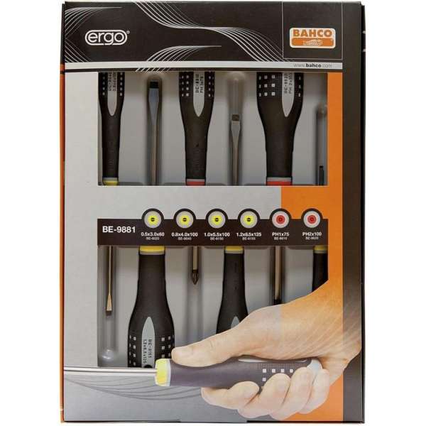 Bahco BE 9881 Schroevendraaierset - 6 delig Bahco BE 9881 Schroevendraaierset - 6 delig