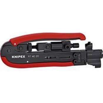 Knipex 97 40 20 SB Compressiegereedschap Geschikt voor F-stekker, BNC-stekker, RCA-stekker RG59, RG6, RG11