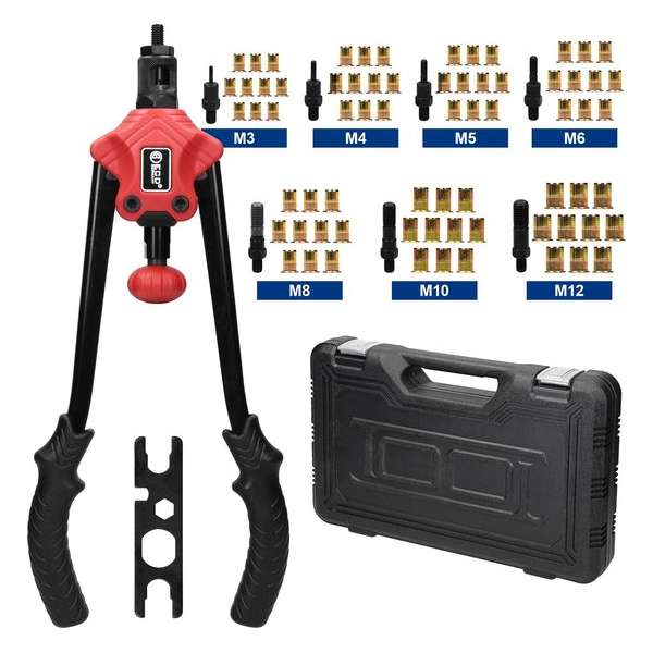 Blindklinknageltangset 79-delig, 360 mm, 14" met klinknagels, gemaakt van staal Blindklinknageltangset 79-delig, 360 mm, 14" met klinknagels, gemaakt van staal