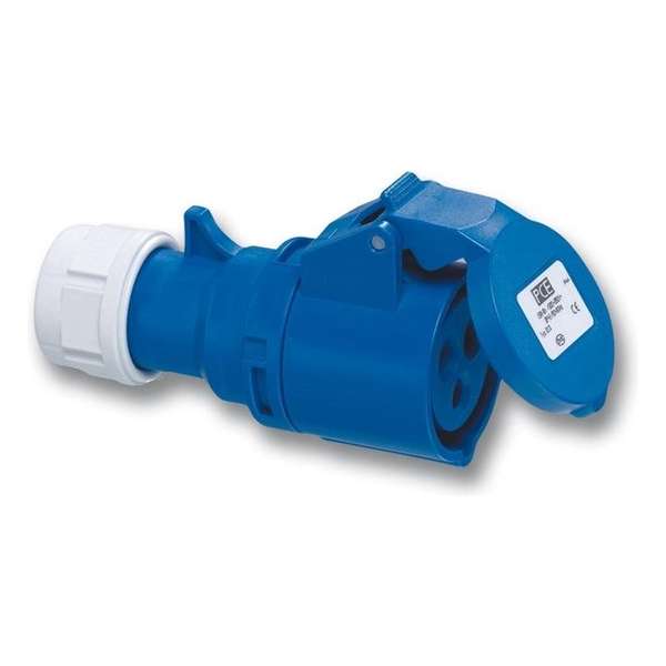 Contrastekker CEE 230V 16A 2P+A IP44 blauw Contrastekker CEE 230V 16A 2P+A IP44 blauw