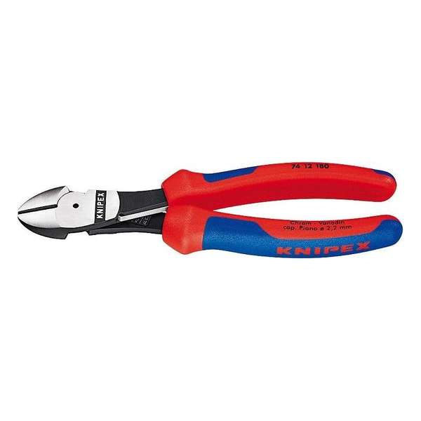 Knipex 74 12 180 Werkplaats Kracht-zijsnijtang Met facet 180 mm Knipex 74 12 180 Werkplaats Kracht-zijsnijtang Met facet 180 mm