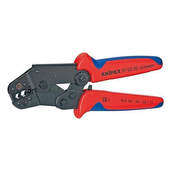 Knipex 97 52 20 Krimptang Coax-connectoren BNC, TNC RG58, RG59, RG62, RG71, RG223 Knipex 97 52 20 Krimptang Coax-connectoren BNC, TNC RG58, RG59, RG62, RG71, RG223
