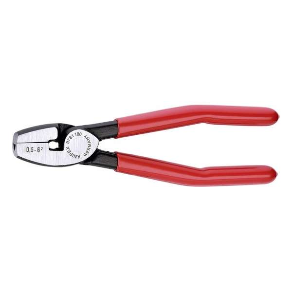 Knipex 97 81 180 Krimptang Adereindhulzen 0.5 tot 6 mm² Knipex 97 81 180 Krimptang Adereindhulzen 0.5 tot 6 mm²