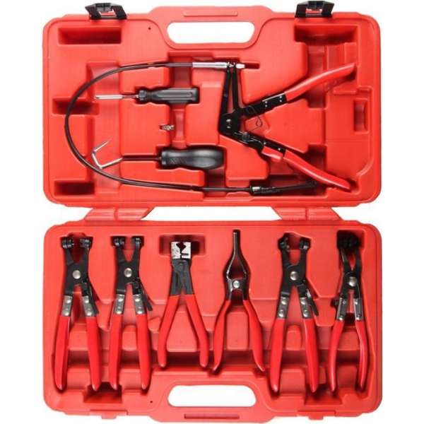 Ragnor - professionele slangklem tangenset - 9-delig - 7 verschillende tangen - handige transport koffer Ragnor - professionele slangklem tangenset - 9-delig - 7 verschillende tangen - handige transport koffer