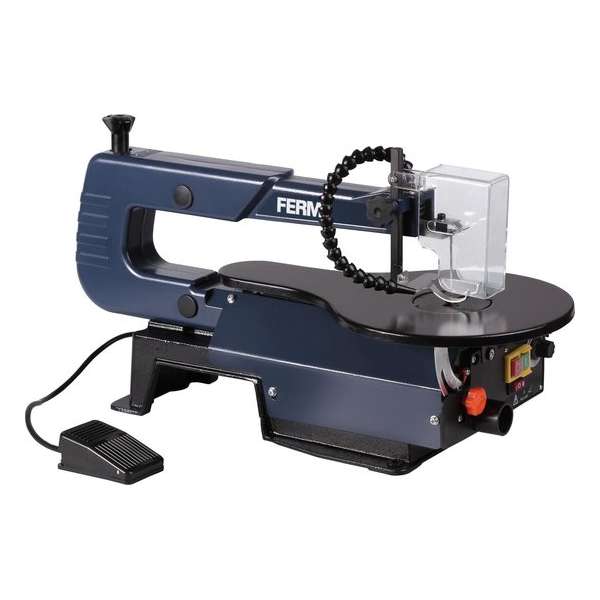 FERM Figuurzaagmachine met variabele snelheidsinstelling, voetpedaal, 120W - incl. 6 zaagbladen FERM Figuurzaagmachine met variabele snelheidsinstelling, voetpedaal, 120W - incl. 6 zaagbladen