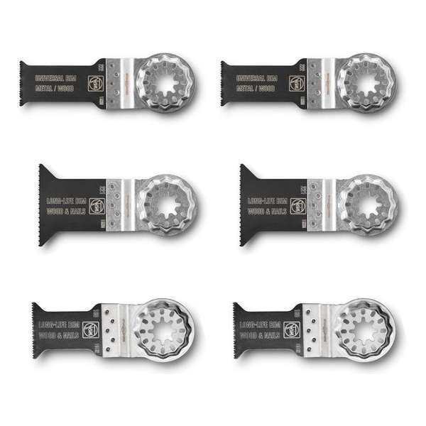 Fein 35222952300 6-delige Best of E-Cut Starlock Multitool Zaagbladenset Fein 35222952300 6-delige Best of E-Cut Starlock Multitool Zaagbladenset
