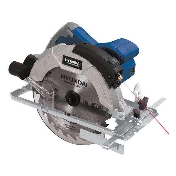Hyundai cirkelzaag 1200W - Ø185mm - met laser en parallelgeleider - incl. 24T zaagblad Hyundai cirkelzaag 1200W - Ø185mm - met laser en parallelgeleider - incl. 24T zaagblad