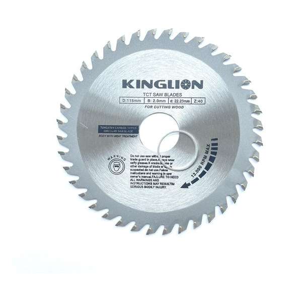 KINGLION zaagblad - Zaagblad hout - 115 x 22,23 mm - Haakse slijper - 40 tanden - hardmetalen - Incl. reductiering 19,8mm KINGLION zaagblad - Zaagblad hout - 115 x 22,23 mm - Haakse slijper - 40 tanden - hardmetalen - Incl. reductiering 19,8mm