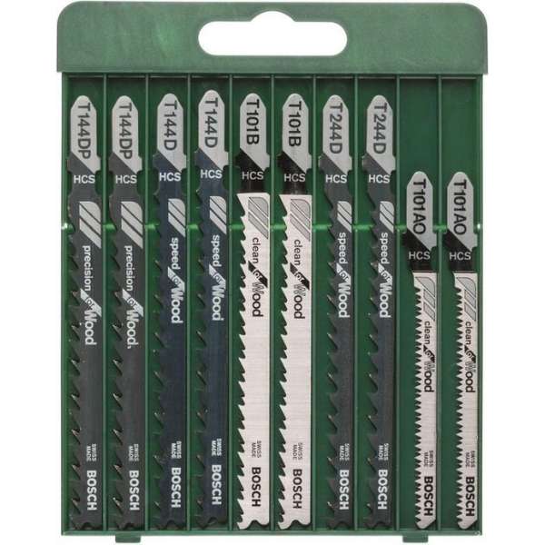 Bosch Decoupeerzaagbladen Set - 10-delig - Voor zagen in hout Bosch Decoupeerzaagbladen Set - 10-delig - Voor zagen in hout