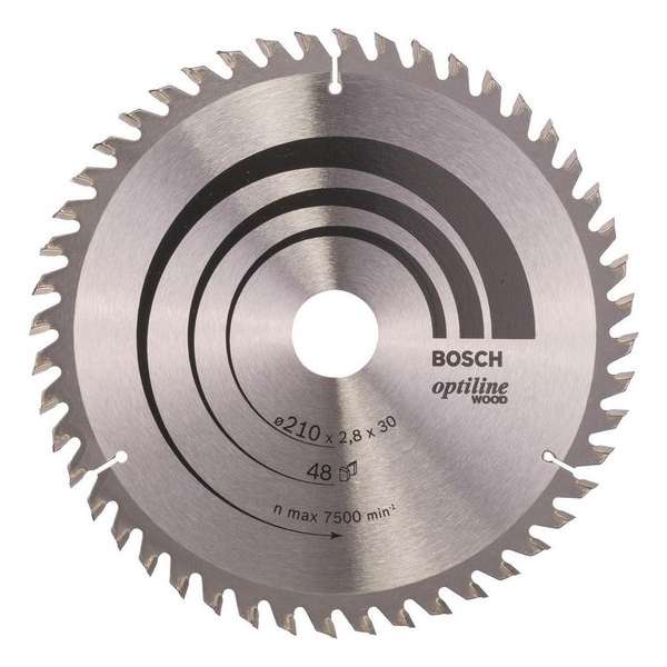Bosch Cirkelzaagblad Optiline Wood - 210 x 30 x 2,8 mm - 48 tanden Bosch Cirkelzaagblad Optiline Wood - 210 x 30 x 2,8 mm - 48 tanden