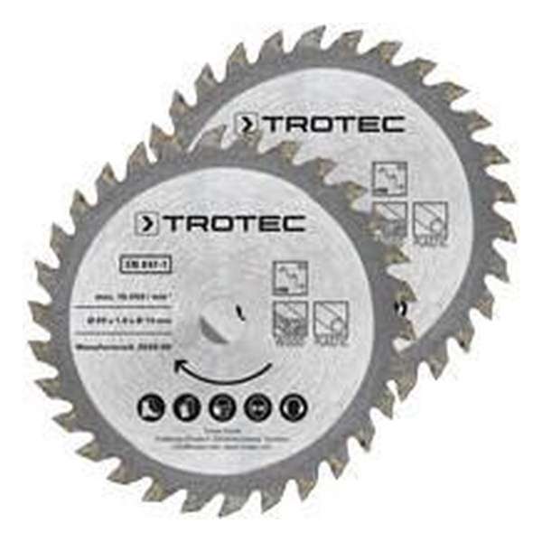 TROTEC Cirkelzaagbladen-set 3 TCT Ø 89 mm, 2-delig TROTEC Cirkelzaagbladen-set 3 TCT Ø 89 mm, 2-delig