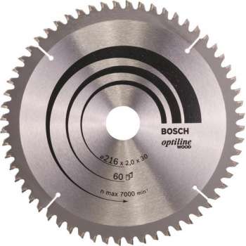Bosch - Cirkelzaagblad Optiline Wood 216 x 30 x 2,0 mm, 60