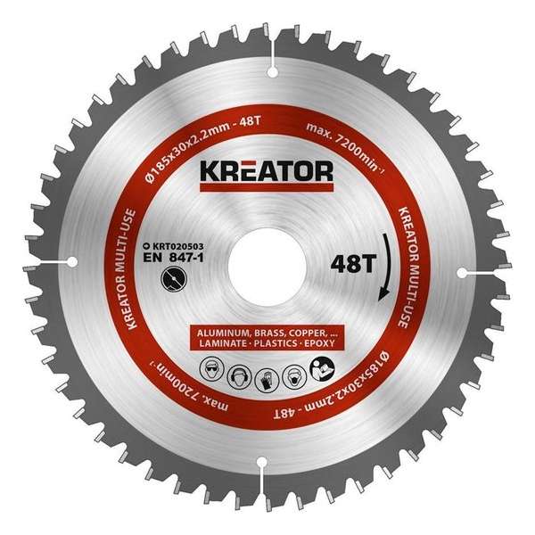 Kreator KRT020503 Zaagblad hout - 185mm48t Kreator KRT020503 Zaagblad hout - 185mm48t