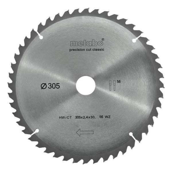 Metabo 628064000 Precision Cut Cirkelzaagblad - 305 x 30 x 56T - Hout / MDF Metabo 628064000 Precision Cut Cirkelzaagblad - 305 x 30 x 56T - Hout / MDF