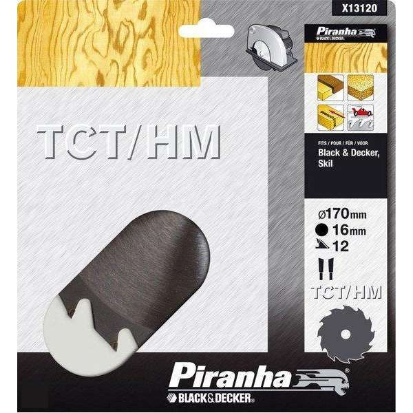 Piranha Cirkelzaagblad TCT/HM, 170x16mm 12 tanden X13120 Piranha Cirkelzaagblad TCT/HM, 170x16mm 12 tanden X13120